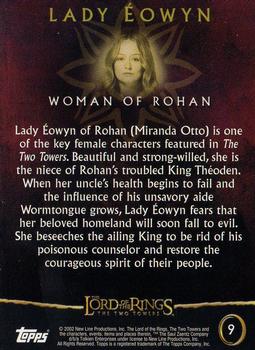 2002 Topps Lord of the Rings: The Two Towers #9 Lady Éowyn Back