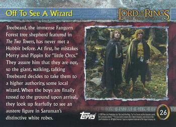 2002 Topps Lord of the Rings: The Two Towers #26 Off To See A Wizard Back