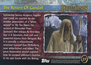 2002 Topps Lord of the Rings: The Two Towers #27 The Return Of Gandalf Back