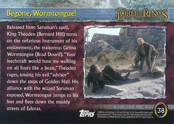 2002 Topps Lord of the Rings: The Two Towers #38 Begone, Wormtongue! Back