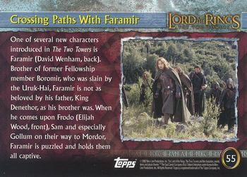 2002 Topps Lord of the Rings: The Two Towers #55 Crossing Paths With Faramir Back