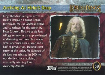2002 Topps Lord of the Rings: The Two Towers #58 Arriving At Helm's Deep Back