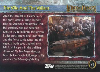 2002 Topps Lord of the Rings: The Two Towers #71 The Vile And The Valiant Back