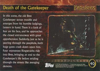 2001 Topps Lord of the Rings: The Fellowship of the Ring #40 Death of the Gatekeeper Back