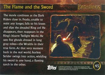 2001 Topps Lord of the Rings: The Fellowship of the Ring #45 The Flame and the Sword Back