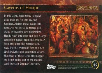 2001 Topps Lord of the Rings: The Fellowship of the Ring #49 Caverns of Horror Back