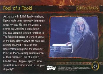 2001 Topps Lord of the Rings: The Fellowship of the Ring #67 Fool of a Took! Back