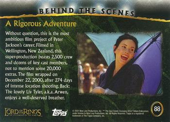 2001 Topps Lord of the Rings: The Fellowship of the Ring #88 A Rigorous Adventure Back