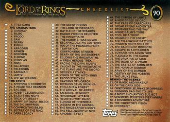 2001 Topps Lord of the Rings: The Fellowship of the Ring #90 Checklist Back