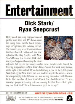 2007 Topps Hollywood Zombies #8 Dick Stark & Ryan Seepcrust Back