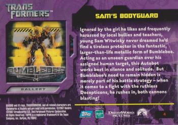 2007 Topps Transformers Movie #4 Bumblebee - Sam's Bodyguard Back