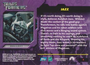 2007 Topps Transformers Movie #9 Jazz Back
