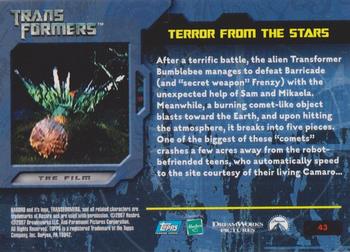 2007 Topps Transformers Movie #43 Terror from the Stars Back