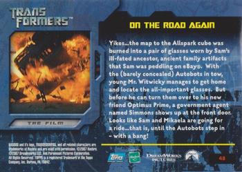 2007 Topps Transformers Movie #48 On the Road Again Back
