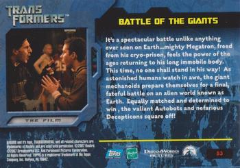 2007 Topps Transformers Movie #53 Battle of the Giants Back