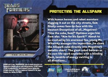 2007 Topps Transformers Movie #61 Protecting the Allspark Back