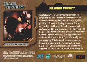 2007 Topps Transformers Movie #64 Filming Frenzy Back