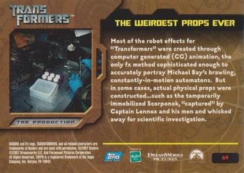 2007 Topps Transformers Movie #69 The Weirdest Props Ever Back