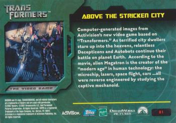 2007 Topps Transformers Movie #81 Above the Stricken City Back