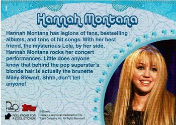 2008 Topps Hannah Montana Stickers #1 Hannah Montana Back