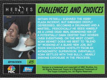 2008 Topps Heroes Volume 2 #25 Challenges and Choices Back