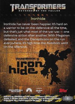 2009 Topps Transformers: Revenge of the Fallen #4 Ironhide Back