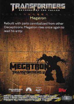 2009 Topps Transformers: Revenge of the Fallen #6 Megatron Back