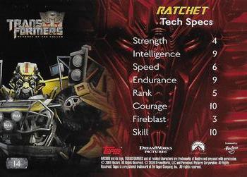 2009 Topps Transformers: Revenge of the Fallen #14 Ratchet Back