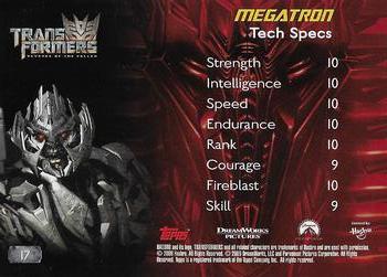 2009 Topps Transformers: Revenge of the Fallen #17 Megatron Back