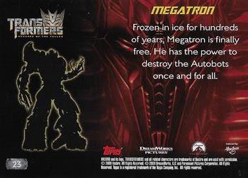 2009 Topps Transformers: Revenge of the Fallen #23 Megatron: Frozen in ice for hundreds of years, Back
