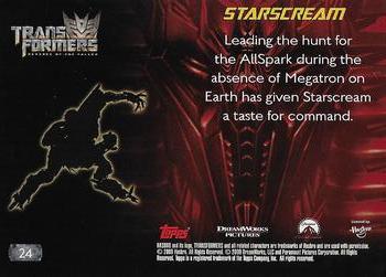 2009 Topps Transformers: Revenge of the Fallen #24 Starscream: Leading the hunt for the AllSpark Back