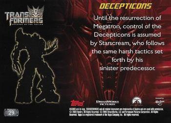 2009 Topps Transformers: Revenge of the Fallen #29 Decepticons: Until the resurrection of Megatro Back