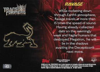 2009 Topps Transformers: Revenge of the Fallen #42 Ravage: While rocketing down through Earth's a Back