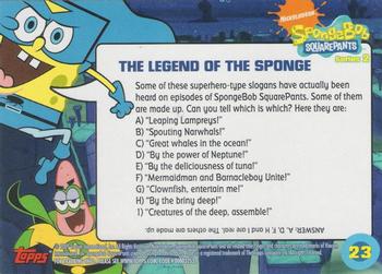 2009 Topps SpongeBob SquarePants Series 2 #23 The Legend of the Sponge Back