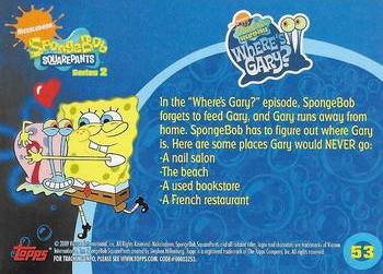 2009 Topps SpongeBob SquarePants Series 2 #53 Where's Gary? Back