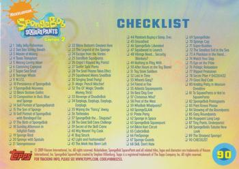 2009 Topps SpongeBob SquarePants Series 2 #90 Checklist Back