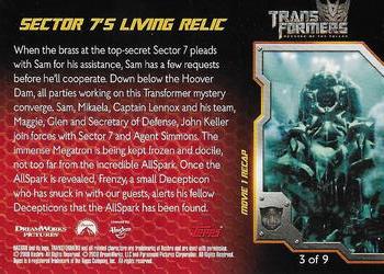 2009 Topps Transformers: Revenge of the Fallen - Movie Recap #3 Sector 7's Living Relic Back