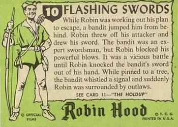 1957 Topps Robin Hood #10 Flashing Swords Back