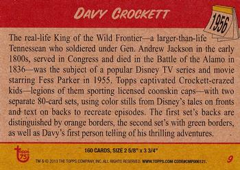 2013 Topps 75th Anniversary #9 Davy Crockett Back