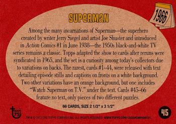 2013 Topps 75th Anniversary #45 Superman Back