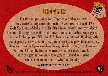 2013 Topps 75th Anniversary #49 Who Am I? Back