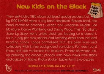 2013 Topps 75th Anniversary #94 New Kids on the Block Back