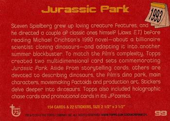2013 Topps 75th Anniversary #99 Jurassic Park Back