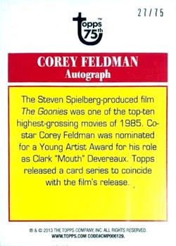 2013 Topps 75th Anniversary - Autographs Diamond Anniversary #NNO Corey Feldman Back