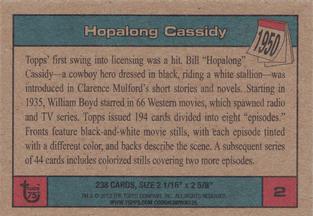 2013 Topps 75th Anniversary - Minis #2 Hopalong Cassidy Back