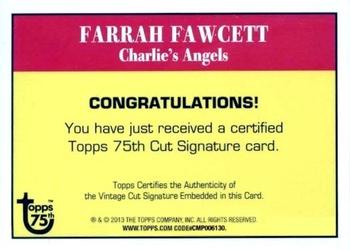 2013 Topps 75th Anniversary - Cut Signatures #NNO Farrah Fawcett Back