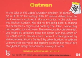 2013 Topps 75th Anniversary - Foil #91 Batman Back