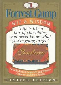1995 Hershey Canada Forrest Gump #1 Wit & Wisdom Front