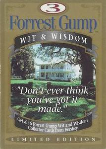1995 Hershey Canada Forrest Gump #3 Wit & Wisdom Front