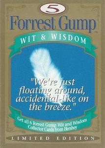 1995 Hershey Canada Forrest Gump #5 Wit & Wisdom Front
